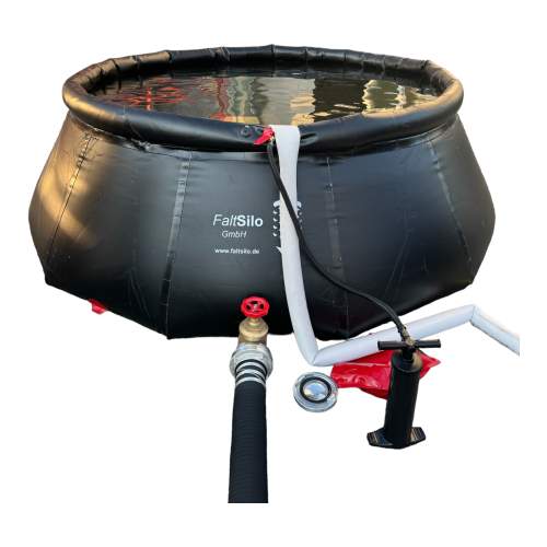 Offener Flüssigkeits-Auffangbehälter Faltsilo 5000l Entleerungsarmatur Storz A